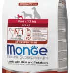 MONGE MINI ADULT AGNELLO, RISO E PATATE 7,5KG