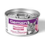 MONGE GEMON MOUSSE STERILIZZATO POLLO E FEGATINI 85GR