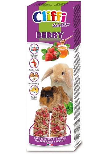 CLIFFI STICKS CONIGLI E CAVIE BERRY FRUTTI DI BOSCO E MIELE 110GR
