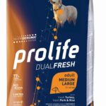 PROLIFE DOG DUAL FRESH ADULT TURKEY/PORK&RICE MEDIUM/LARGE 12KG