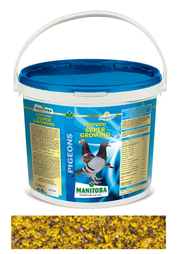 MANITOBA EGG FOOD SUPER GROWING, PASTONE CRESCITA COLOMBI SECCHIO DA 5KG