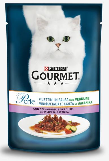 PURINA GOURMET PERLE FILETTINI CON SELVAGGINA E VERDURE 85GR