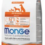 MONGE ALL BREEDS DOG ADULT ANATRA, RISO E PATATE 12KG