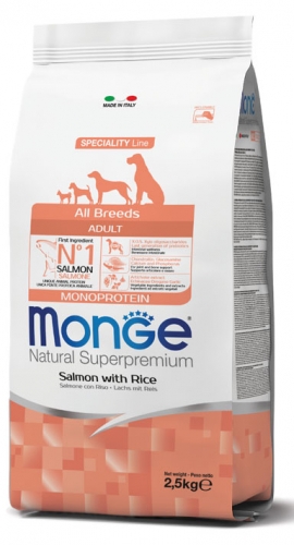 MONGE ALL BREEDS DOG ADULT SALMONE E RISO 2,5KG