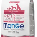 MONGE ALL BREEDS DOG ADULT MONOPROTEICO MANZO CON RISO 12KG