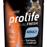 PROLIFE CAT DUAL FRESH ADULT SALMON&CODFISH - Busta 85g