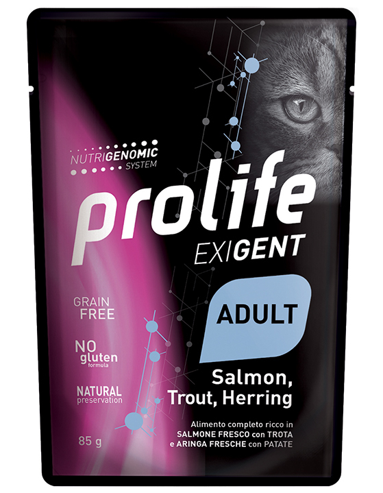 PROLIFE CAT EXIGENT ADULT SALMON/TROUT&HERRING - Busta 85g