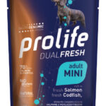 PROLIFE DOG DUAL FRESH ADULT SALMON&CODFISH MINI - Busta 100g