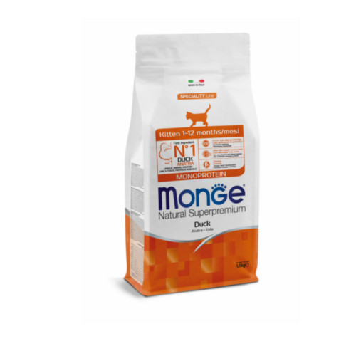 MONGE CAT KITTEN 1-12M MONOPROTEICO ANATRA 1,5KG
