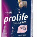 PROLIFE DOG GRAIN FREE SENS. ADULT PORK&POTATO MEDIUM/LARGE 10 KG
