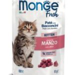MONGE FRESH BUSTE CAT KITTEN MANZO 85GR