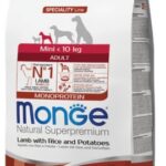 MONGE MINI ADULT AGNELLO, RISO E PATATE 7,5KG