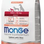 MONGE MINI ADULT SALMONE E RISO 800GR