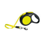 TRIXIE FLEXI NEW CLASSIC NEON IN FETTUCCIA, XS, 3M, NERO/NEON