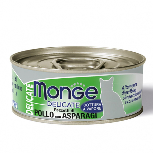 MONGE CAT DELICATE POLLO CON ASPARAGI 80GR