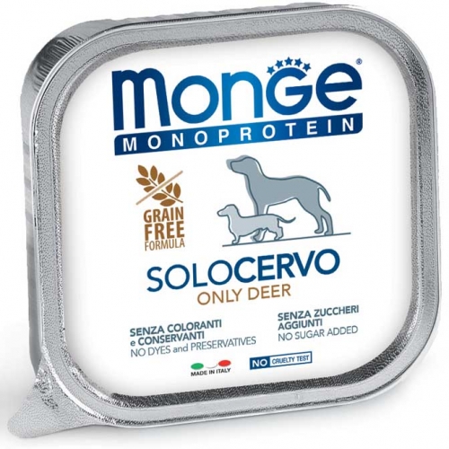 MONGE DOG MONOPROTEICO 100% CERVO 150GR