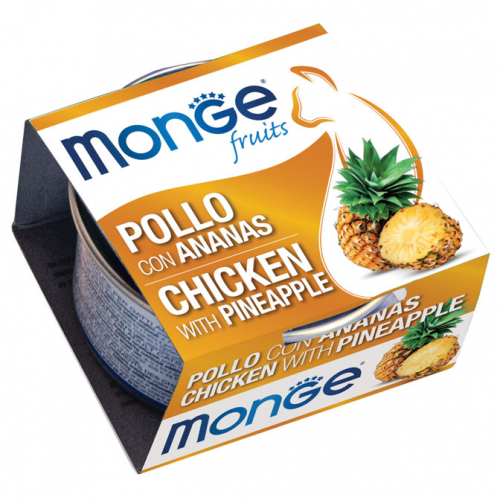 MONGE FRUITS CAT POLLO CON ANANAS 80GR