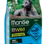 MONGE BWILD GRAIN FREE DOG ACCIUGHE, PATATE E PISELLI 12KG