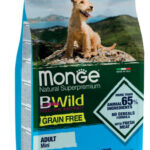 MONGE BWILD GRAIN FREE DOG MINI ACCIUGHE, PATATE E PISELLI 2,5KG