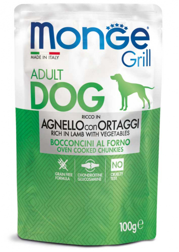 MONGE GRILL BUSTE CANE AGNELLO CON VERDURE 100GR