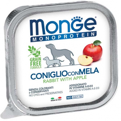 MONGE DOG MONOPROTEICO FRUTTA CONIGLIO E MELA 150GR
