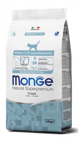 MONGE MONOPROTEICO CAT KITTEN TROTA 1,5KG