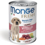 MONGE FRESH CANE PUPPY VITELLO CON ORTAGGI BOCCONI IN PATE' 400GR
