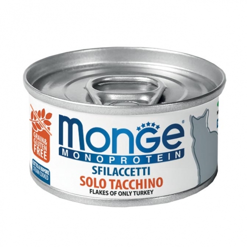 MONGE CAT SFILACCETTI MONOPROTEICI CAT SOLO TACCHINO 80GR