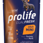 PROLIFE DOG DUAL FRESH ADULT TURKEY&PORK MINI - Busta 100g