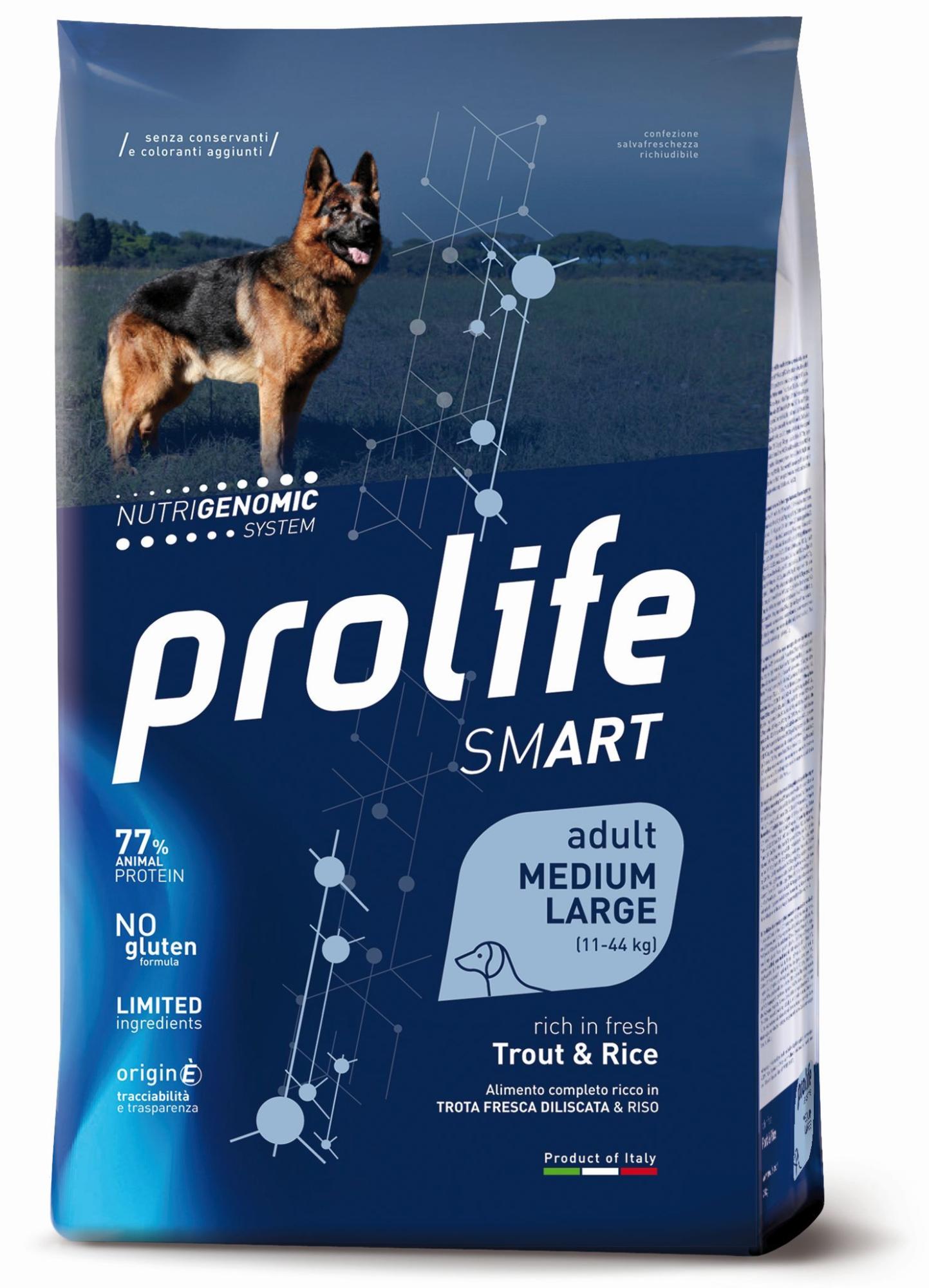 PROLIFE DOG SMART ADULT TROUT&RICE MEDIUM/LARGE 12KG