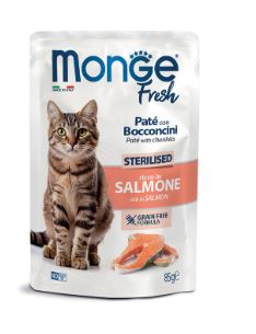 MONGE FRESH BUSTE CAT STERILIZZATO SALMONE 85GR