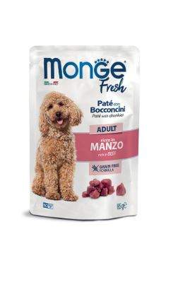 MONGE FRESH BUSTE DOG MANZO 85GR